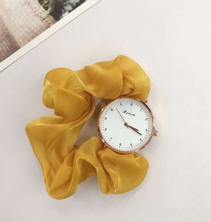 Korean Scrunchie Ribbon Watch for Girls