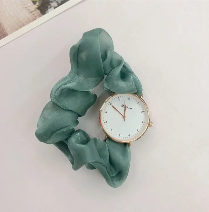 Korean Scrunchie Ribbon Watch for Girls