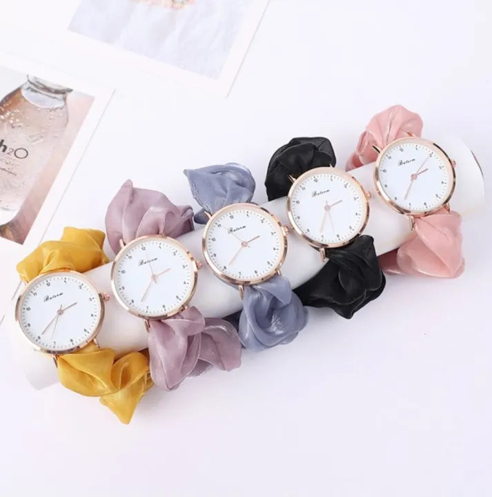 Korean Scrunchie Ribbon Watch for Girls