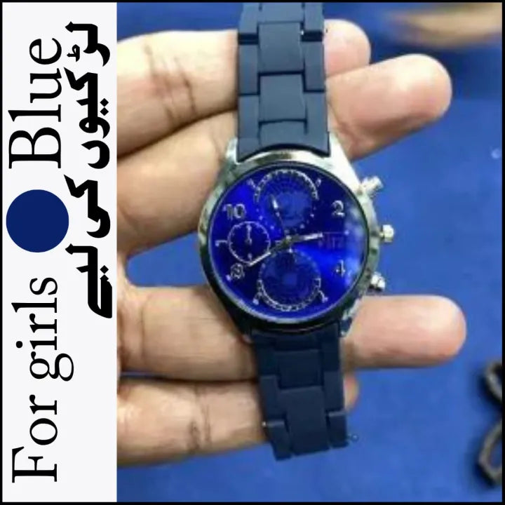 Casual Quartz Wrist Watch for Men with Rubber Strap