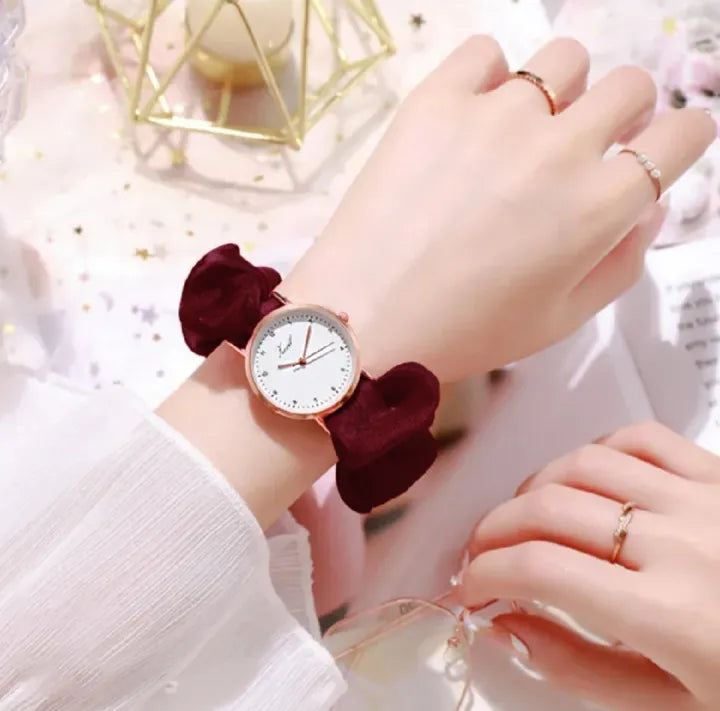 Korean Scrunchie Ribbon Watch for Girls