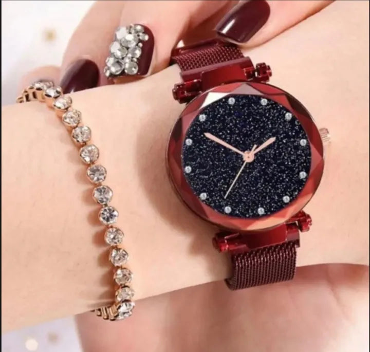 High Quality Magnetic Strap Watch for Girls – Stainless Steel