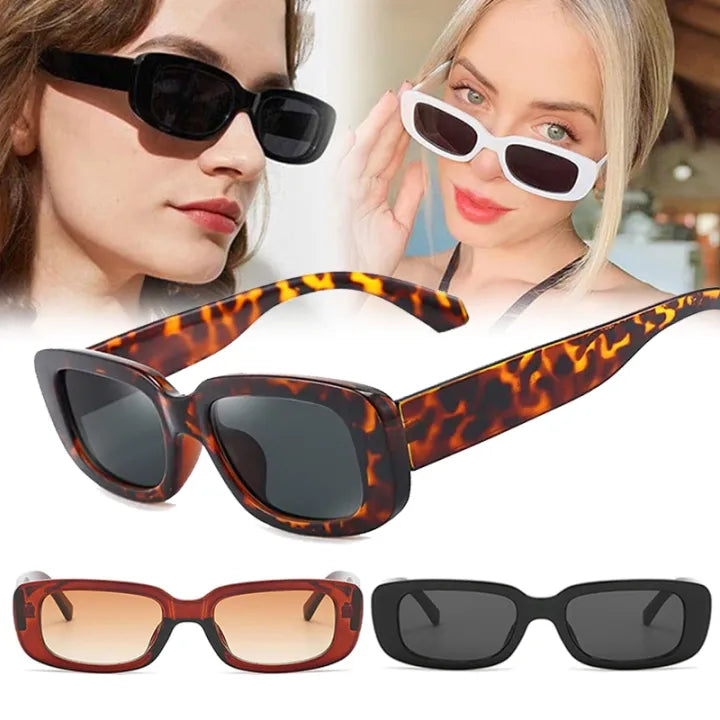Classic Rectangle Leopard Frame Sunglasses for Women