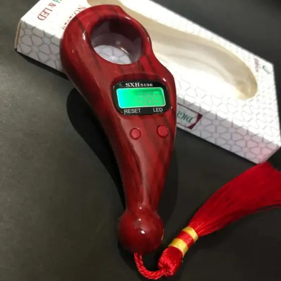 Black Digital Tally Counter Tasbeeh with LED Light