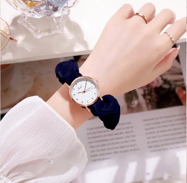 Korean Scrunchie Ribbon Watch for Girls
