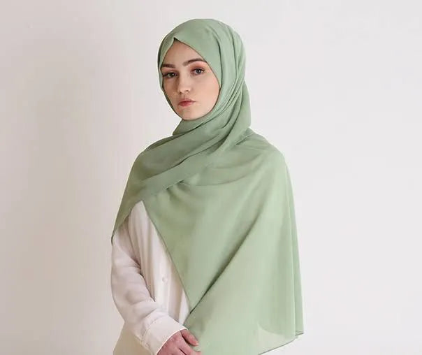 Plain Chiffon Georgette Hijab for Girls & Women