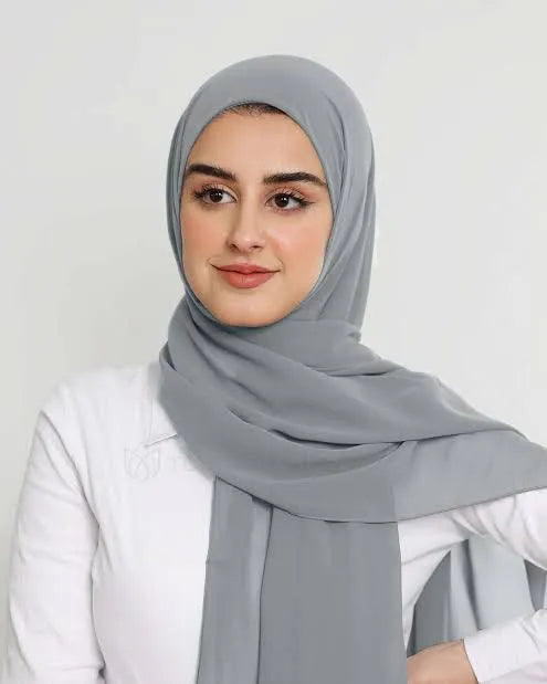 Plain Chiffon Georgette Hijab for Girls & Women
