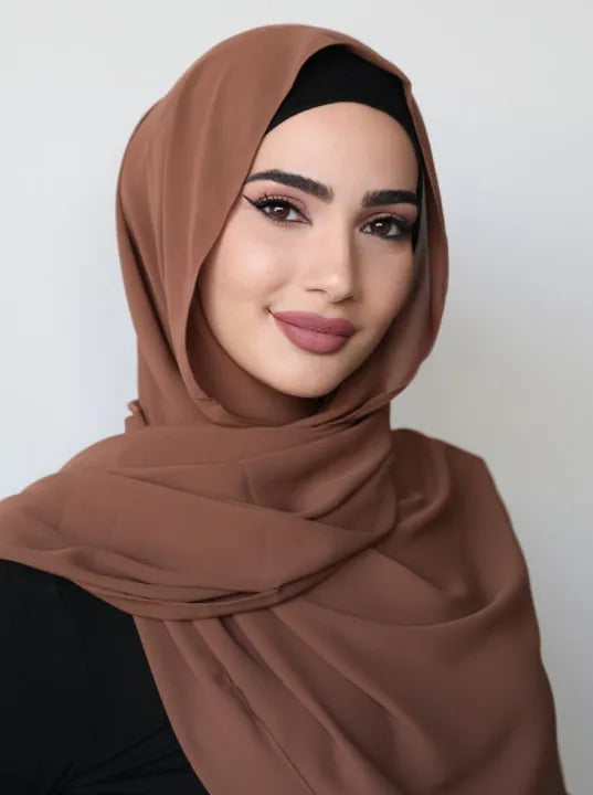 Plain Chiffon Georgette Hijab for Girls & Women