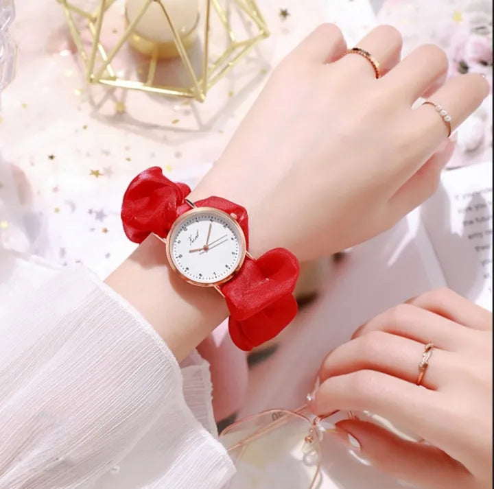 Korean Scrunchie Ribbon Watch for Girls