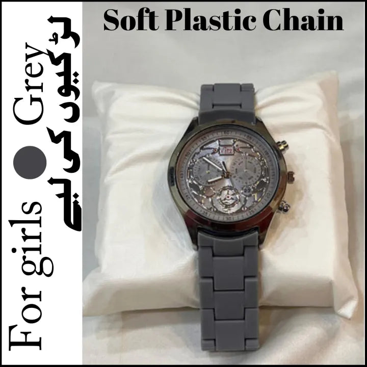 Casual Quartz Wrist Watch for Men with Rubber Strap
