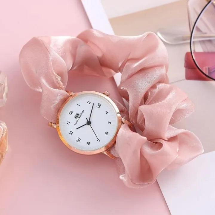 Korean Scrunchie Ribbon Watch for Girls