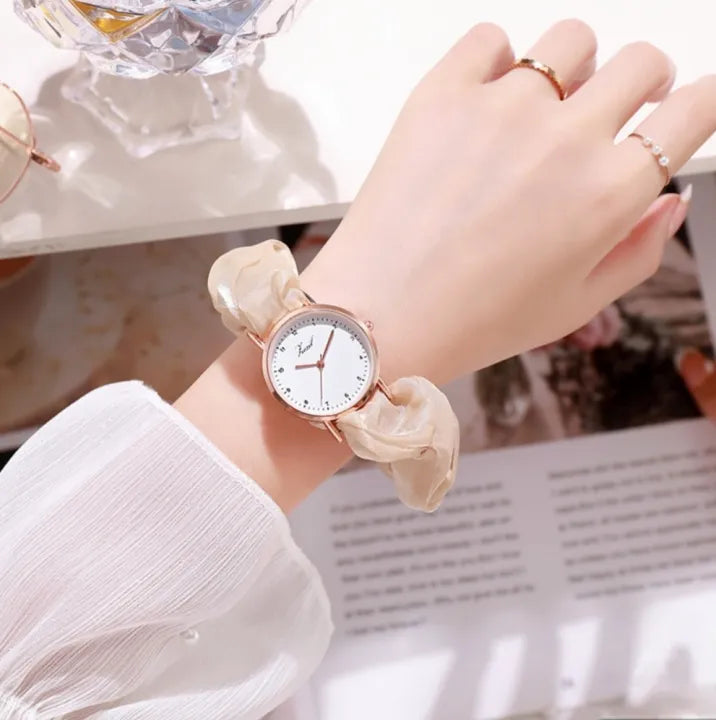 Korean Scrunchie Ribbon Watch for Girls