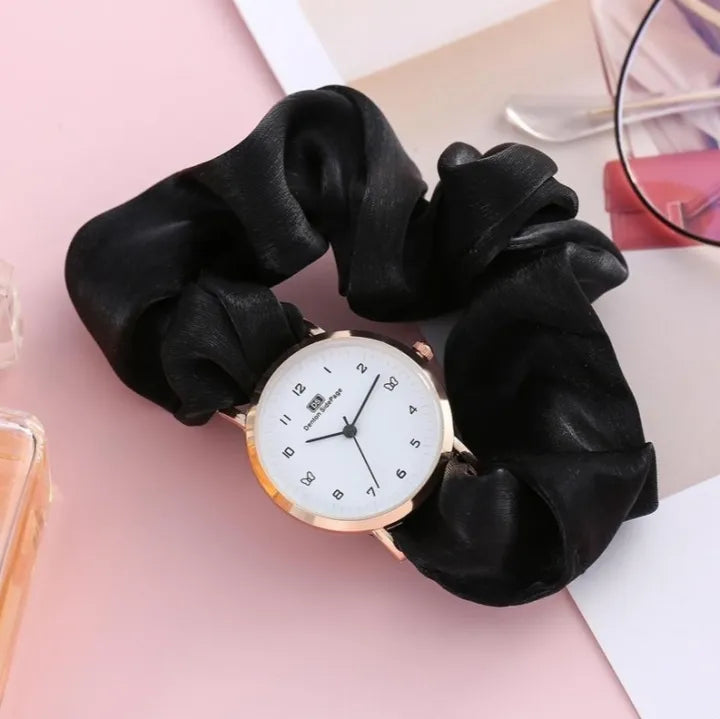 Korean Scrunchie Ribbon Watch for Girls