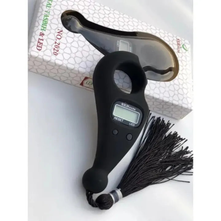 Black Digital Tally Counter Tasbeeh with LED Light